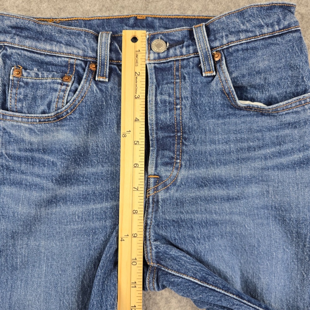 Levis 501 Original Fit Straight Leg Jeans Mens 27x27.5 Medium Wash Blue Denim - Picture 7 of 9